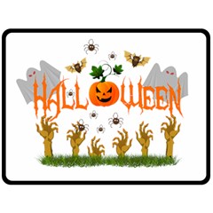 Halloween Fleece Blanket (large)  by Valentinaart