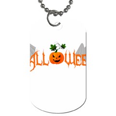 Halloween Dog Tag (one Side) by Valentinaart