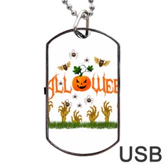 Halloween Dog Tag Usb Flash (one Side)