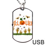 Halloween Dog Tag USB Flash (One Side) Front