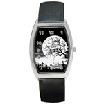 Halloween landscape Barrel Style Metal Watch Front