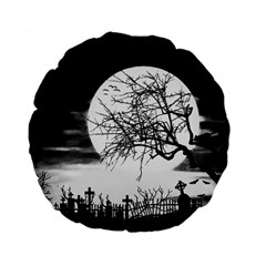 Halloween Landscape Standard 15  Premium Flano Round Cushions by Valentinaart