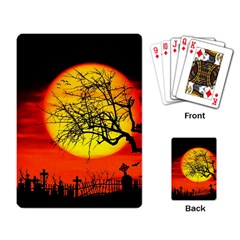 Halloween Landscape Playing Card by Valentinaart