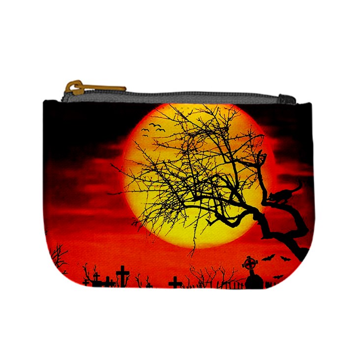 Halloween landscape Mini Coin Purses