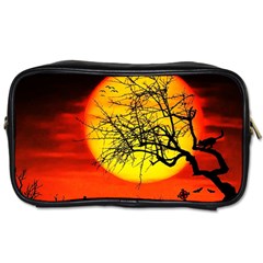 Halloween Landscape Toiletries Bags 2-side by Valentinaart