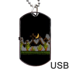 Halloween Zombie Hands Dog Tag Usb Flash (one Side) by Valentinaart