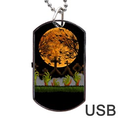 Halloween Zombie Hands Dog Tag Usb Flash (one Side) by Valentinaart