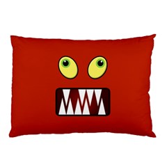 Funny Monster Face Pillow Case (two Sides) by linceazul