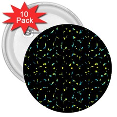 Splatter Abstract Dark Pattern 3  Buttons (10 Pack)  by dflcprints