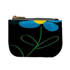 Whimsical Blue Flower Green Sexy Mini Coin Purses by Mariart