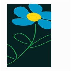 Whimsical Blue Flower Green Sexy Small Garden Flag (two Sides)