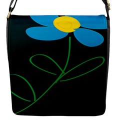 Whimsical Blue Flower Green Sexy Flap Messenger Bag (s)