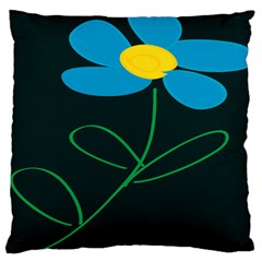 Whimsical Blue Flower Green Sexy Standard Flano Cushion Case (two Sides) by Mariart