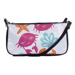 Animals Sea Flower Tropical Crab Shoulder Clutch Bags by Mariart