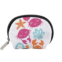 Animals Sea Flower Tropical Crab Accessory Pouches (small)  by Mariart