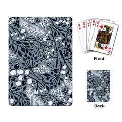 Abstract Floral Pattern Grey Playing Card