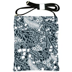 Abstract Floral Pattern Grey Shoulder Sling Bags by Mariart