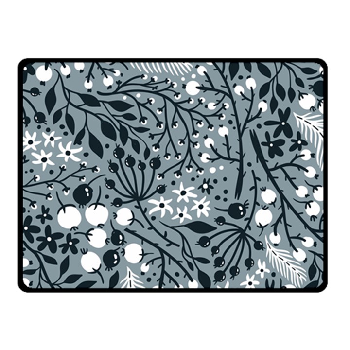 Abstract Floral Pattern Grey Fleece Blanket (Small)