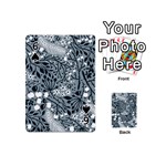 Abstract Floral Pattern Grey Playing Cards 54 (Mini)  Front - Spade6