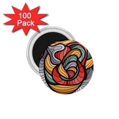 Beautiful Pattern Background Wave Chevron Waves Line Rainbow Art 1 75  Magnets (100 Pack) 