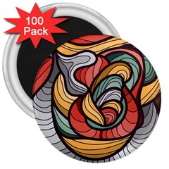 Beautiful Pattern Background Wave Chevron Waves Line Rainbow Art 3  Magnets (100 Pack)