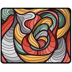 Beautiful Pattern Background Wave Chevron Waves Line Rainbow Art Fleece Blanket (medium)  by Mariart