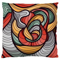 Beautiful Pattern Background Wave Chevron Waves Line Rainbow Art Large Cushion Case (one Side)