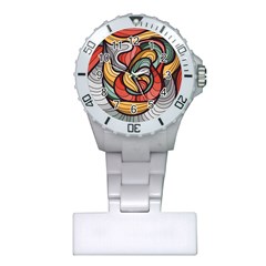 Beautiful Pattern Background Wave Chevron Waves Line Rainbow Art Plastic Nurses Watch by Mariart