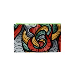 Beautiful Pattern Background Wave Chevron Waves Line Rainbow Art Cosmetic Bag (xs) by Mariart