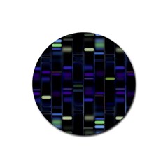 Biostatistics Line Blue Rubber Round Coaster (4 Pack) 