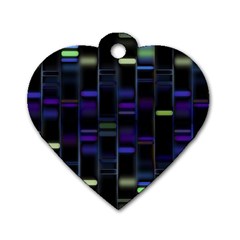 Biostatistics Line Blue Dog Tag Heart (two Sides) by Mariart