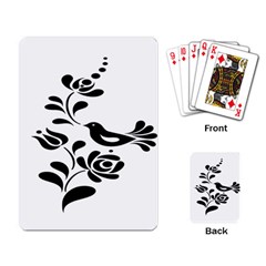 Birds Flower Rose Black Animals Playing Card