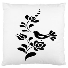 Birds Flower Rose Black Animals Standard Flano Cushion Case (one Side)