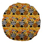 Amfora Leaf Yellow Flower Large 18  Premium Round Cushions Front