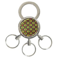 African Textiles Patterns 3-ring Key Chains