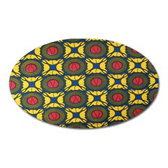 African Textiles Patterns Oval Magnet
