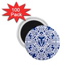 Birds Fish Flowers Floral Star Blue White Sexy Animals Beauty 1.75  Magnets (100 pack)  Front
