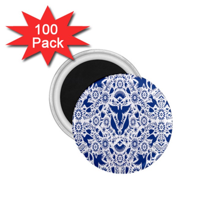 Birds Fish Flowers Floral Star Blue White Sexy Animals Beauty 1.75  Magnets (100 pack) 