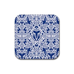 Birds Fish Flowers Floral Star Blue White Sexy Animals Beauty Rubber Coaster (square)  by Mariart