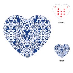 Birds Fish Flowers Floral Star Blue White Sexy Animals Beauty Playing Cards (heart)  by Mariart