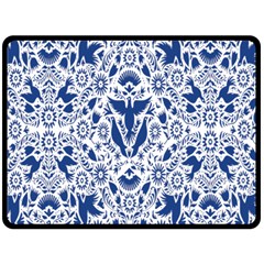 Birds Fish Flowers Floral Star Blue White Sexy Animals Beauty Double Sided Fleece Blanket (large)  by Mariart