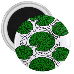 Bottna Fabric Leaf Green 3  Magnets by Mariart