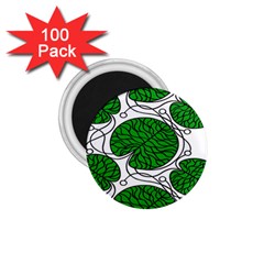 Bottna Fabric Leaf Green 1 75  Magnets (100 Pack) 