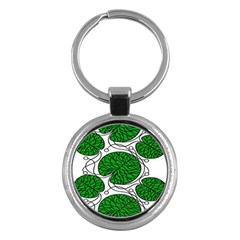 Bottna Fabric Leaf Green Key Chains (round)  by Mariart