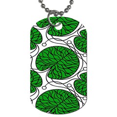 Bottna Fabric Leaf Green Dog Tag (two Sides)