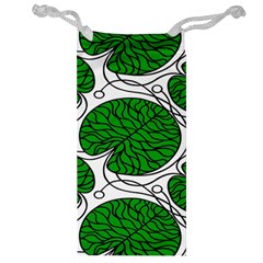 Bottna Fabric Leaf Green Jewelry Bag by Mariart