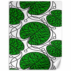 Bottna Fabric Leaf Green Canvas 12  X 16   by Mariart