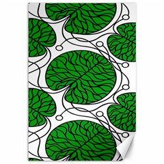 Bottna Fabric Leaf Green Canvas 12  X 18   by Mariart