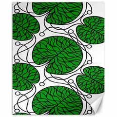 Bottna Fabric Leaf Green Canvas 16  X 20   by Mariart