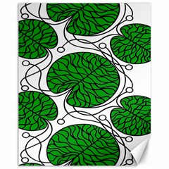 Bottna Fabric Leaf Green Canvas 11  X 14   by Mariart